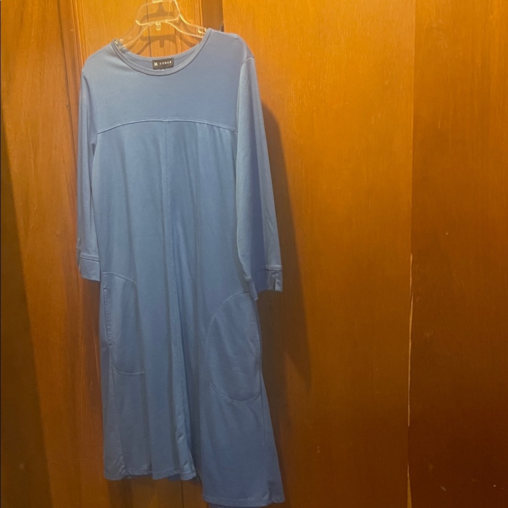 Blue Long Sleeve Dress